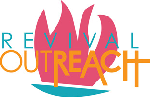 Bulletin Clip-Art Image of flames and caption Revival Outreach