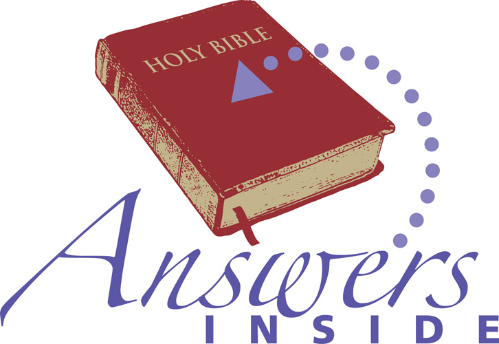 Clip-Art image of Holy Bible with ANSWERS INSIDE caption