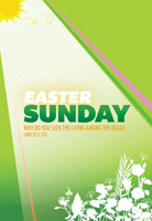 Easter Sunday Bulletin Cover with Luke 24:5 Scripture