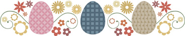 Easter egg clip-art border with flowers and decorated eggs