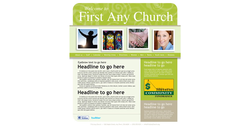 customizable church website template example