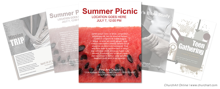 picnic church event flyer template