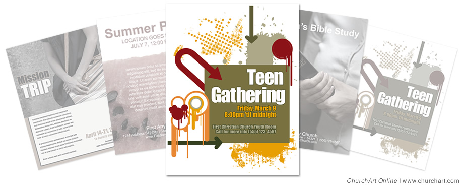 teen church event flyer template