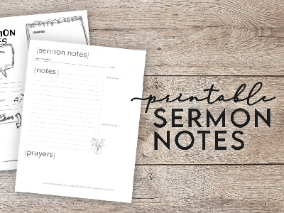 Free, Printable Sermon notes from ChurchArt blog