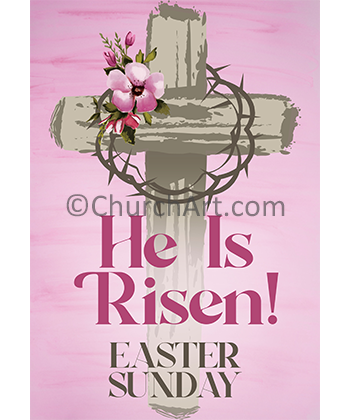 Resurrection Easter Sunday clipart image featuring He is Risen caption