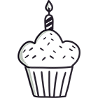 Cupcake with candle icon