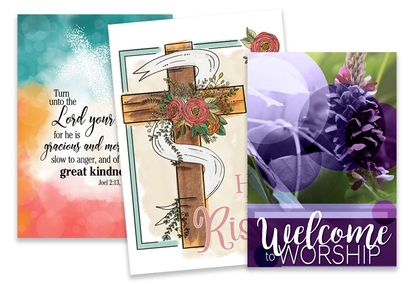 Custom graphics and church media designed for any worship event.