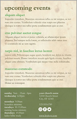 Church Bulletin Template Example with Tulips Page 3