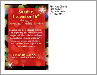 Church Art Christmas Concert Postcard Example of back of card