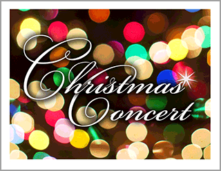 Church Art Christmas Concert Postcard Example of front of card