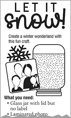 Church Art content example of winter craft idea titled Let It Snow