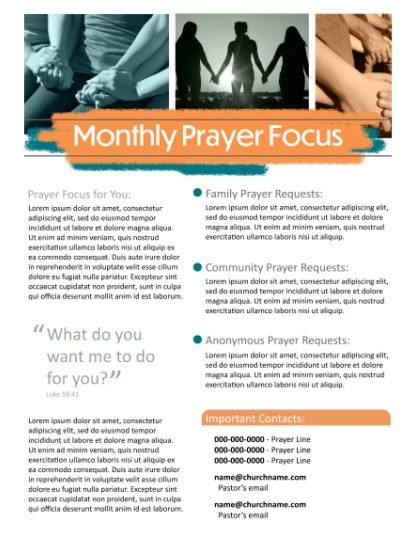 Church Art Example of a spring season newsletter template