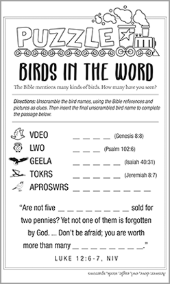 Church Art content example Birds in the Word puzzle
