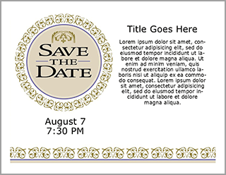 Church Art Save the Date Postcard Example of front of card