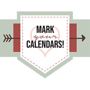 Gray and red clipart with a black arrow captioned mark your calendars