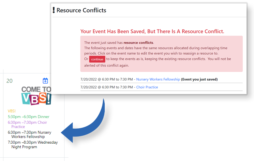 Coordinate and manage your church events with our resource management