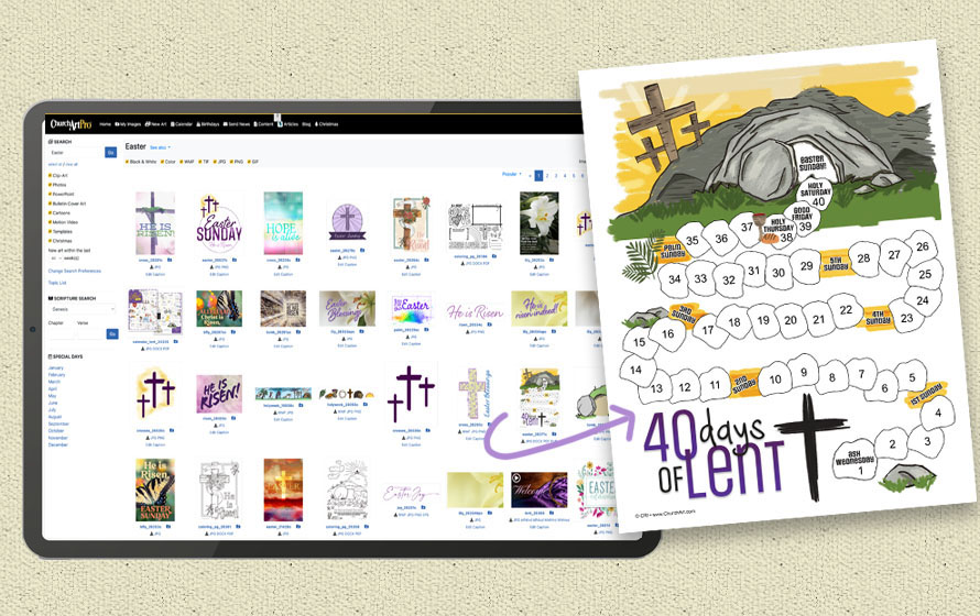 Visual Easter art for church events