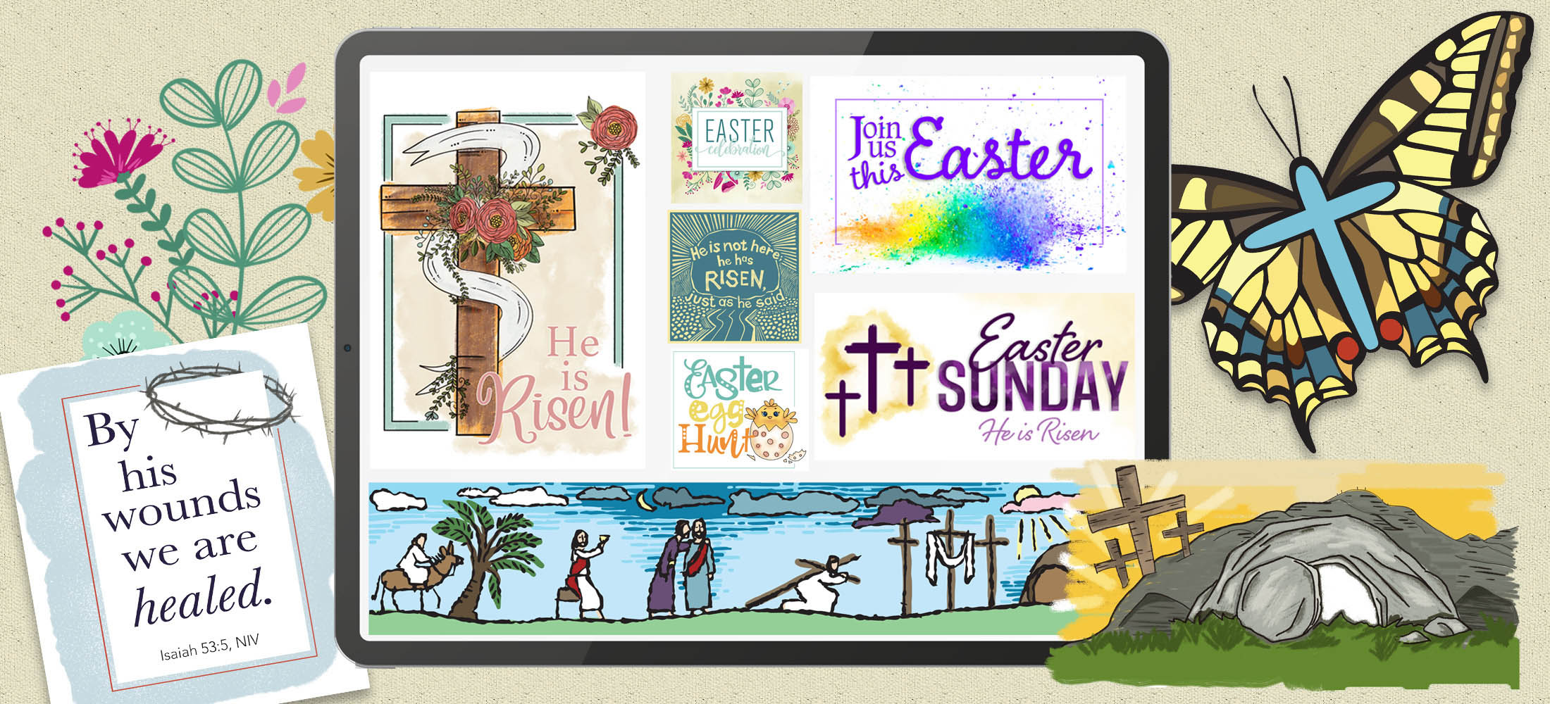 Easter religious images for church publication needs