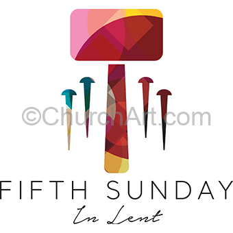 Fifth Sunday of Lent clipart imagery depicting a hammer and nails coordinated art series