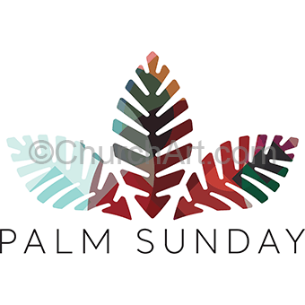 Palm Sunday image for the final week of Lent showing Palm leaves coordinated art series