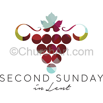 Second Sunday of season of Lent clipart image showing grapes coordinated art series