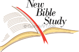 Bible Study Clip-Art of option Bible with Book mark and New Bible Study caption
