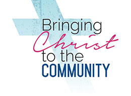 Church Art Clipart cross with caption Bringing Christ to the Community