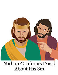 Church Art Clipart -King David and Nathan with caption Nathan Confronts David About His Sin