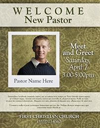 Church Art Flyer Template Welcome New Pastor with photo space for pastor