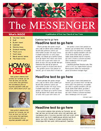 Church Art Newsletter Template The Messenger Christmas nameplate