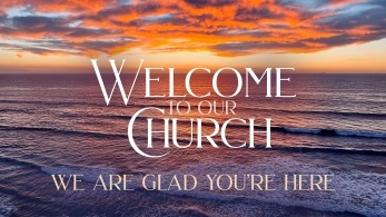 Title welcome slide with the caption Welcome to Our Church