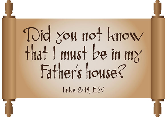 Luke 2:49 Scripture Quote Clipart