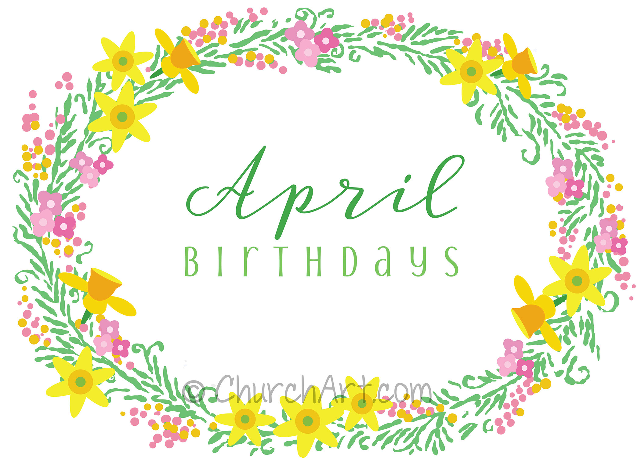 Clipart image for Church birthdays for church bulletin or website