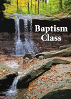 Baptism Clip-Art with photo of waterfall with Baptism class caption