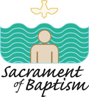 Baptism Clip-Art with Sacrament of Baptism caption