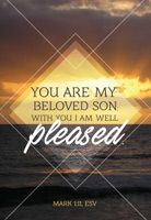 Baptism Clip-Art of sunrise over waters with You are My beloved Son caption
