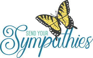 Bulletin Clip-Art Image of butterfly and caption Send Your Sympathies