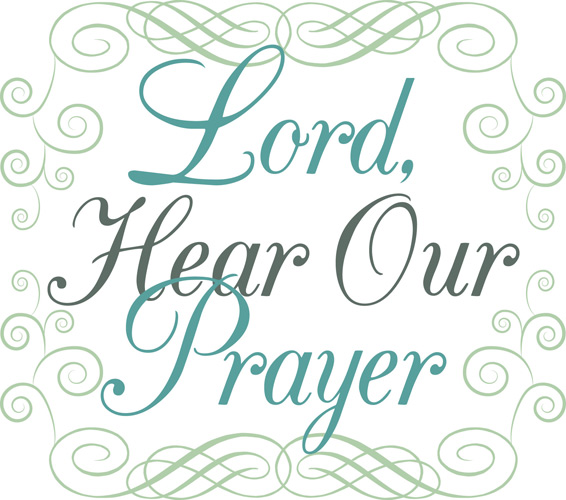 Clip-Art Image of calligraphy type design and caption LORD HEAR OUR PRAYER