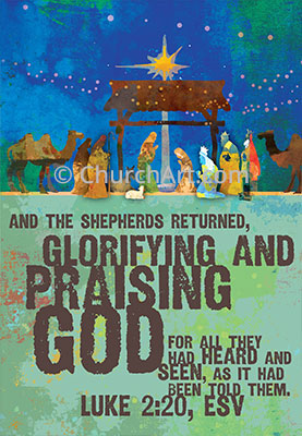 Church Bulletin cover templates for Christmas featuring color illustrations