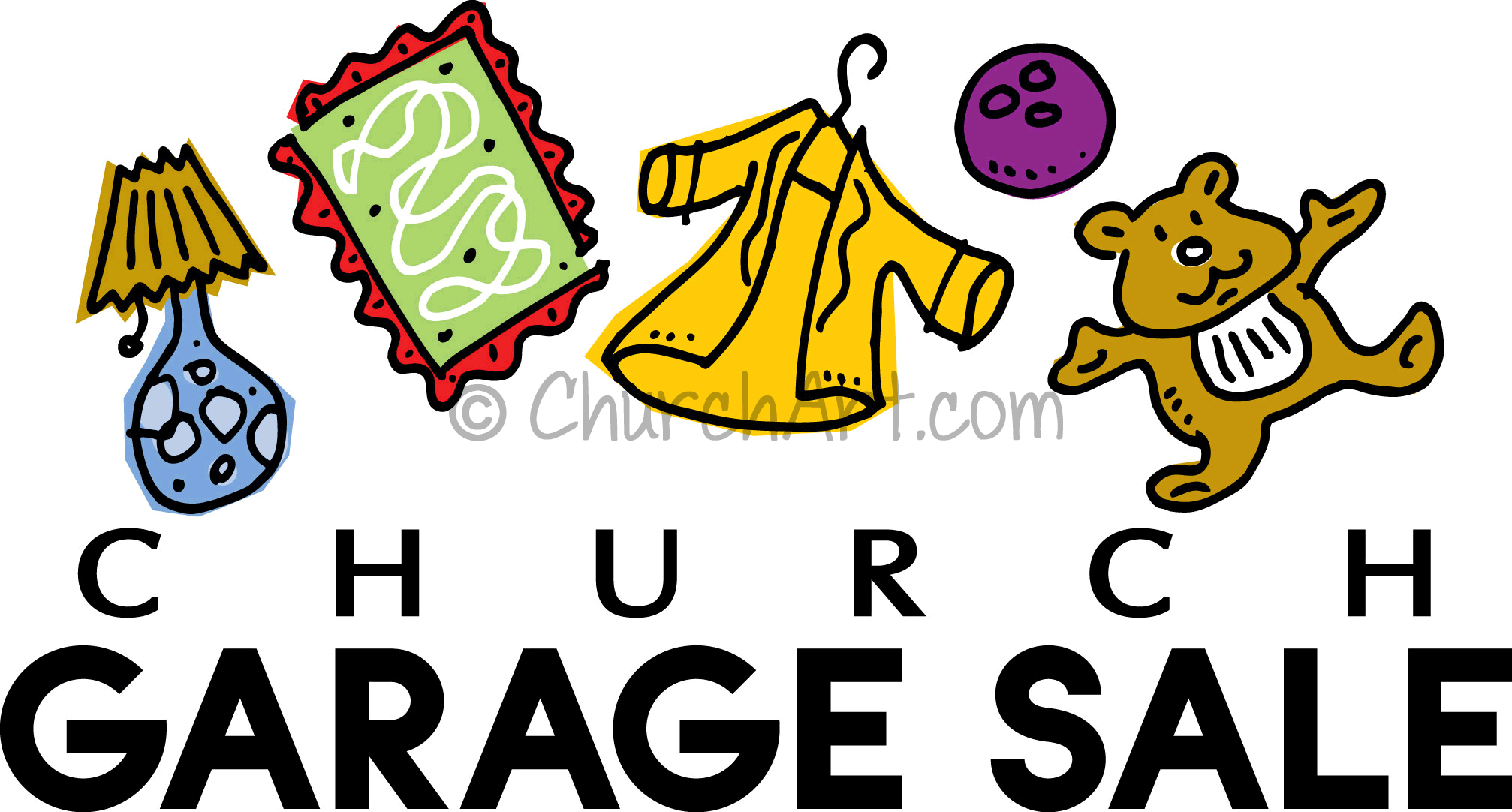 Clip art for Church Garage Sale or Church Yard Sale