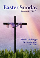 Easter Sunday Bulletin Cover with Rainbow and Cross