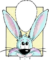 Easter egg clip-art with Easter bunny and large egg between ears
