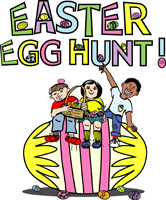 Easter egg clip-art with Easter Egg Hunt caption