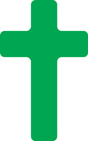 Green Cross Clip-Art perfect for church newsletter or worship service bulletin.