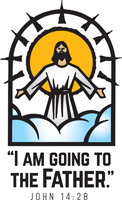 I am Going to the Father was spoken by Jesus as he ascended into Heaven in John 14:28 clipart graphic