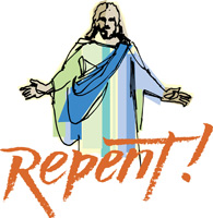 Jesus tells the world to Repent Clipart
