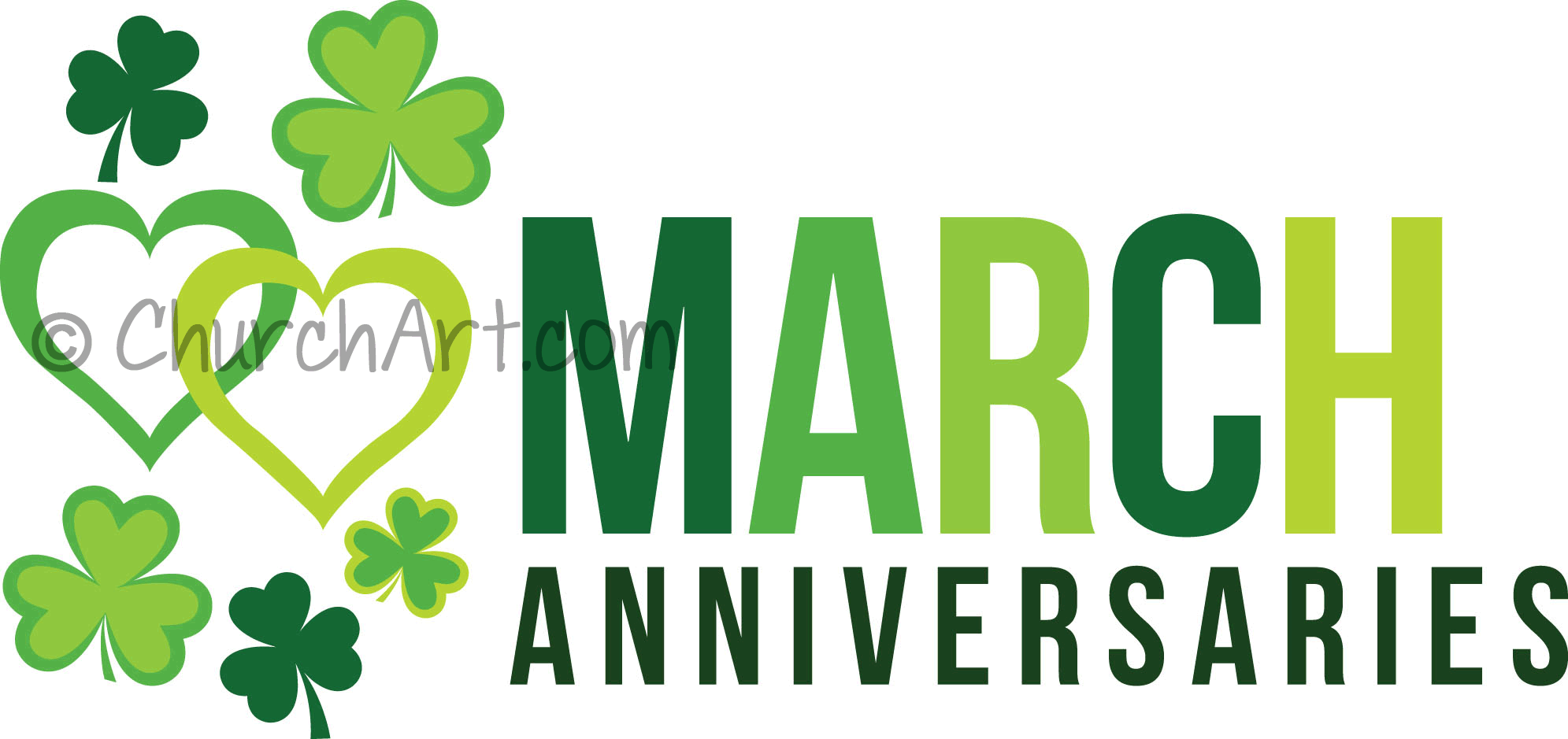 Clip-art image to celebrate March anniversaries in your church newsletter or church bulletin