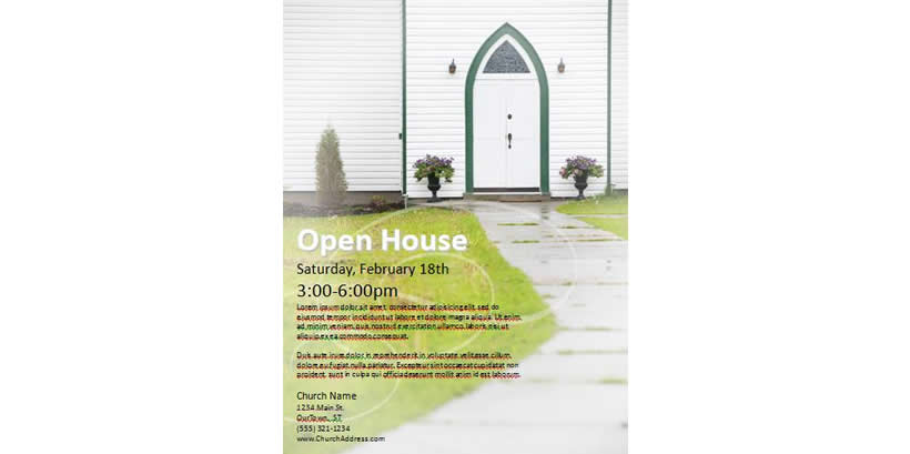 church open house marketing material