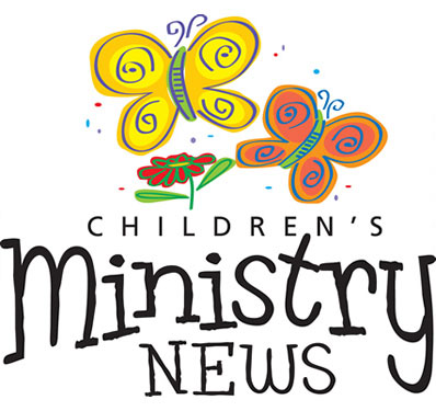 Color clip art image of butterflies with the caption Children's Ministry News