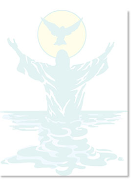 Color background image showing Jesus baptism